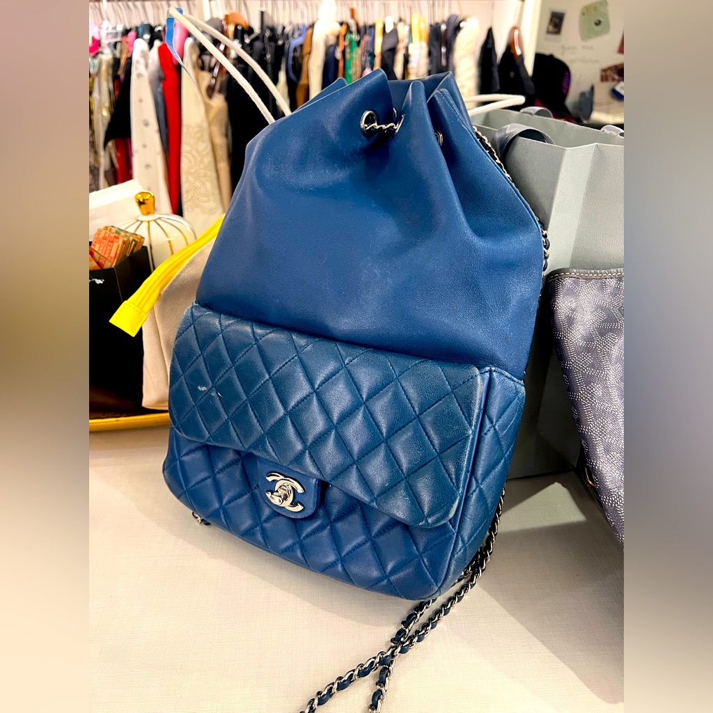 Chanel Backpack Soft Leather Silver Hardware Used Slight Scratches As Is